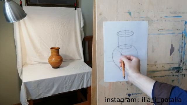 Учебный рисунок. Крынка. смотреть онлайн