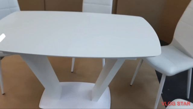 Обеденная группа раздвижной стол Вегас стекло белое и 4 стула Престиж кожзам смотреть онлайн