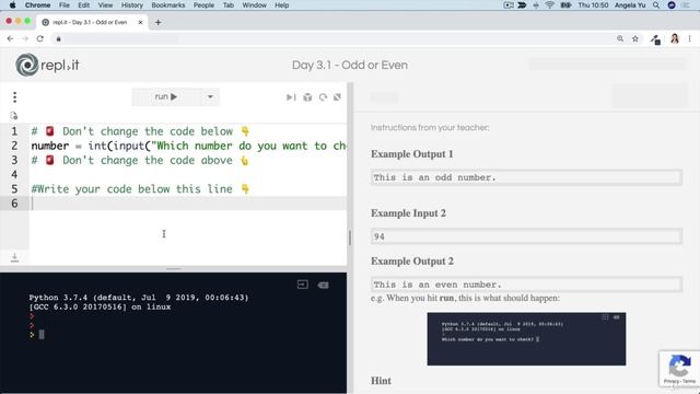 Day 3 - Control Flow and Logical 3 [Interactive Coding Exercise] Odd or Even_ Introducing the Modulo смотреть онлайн