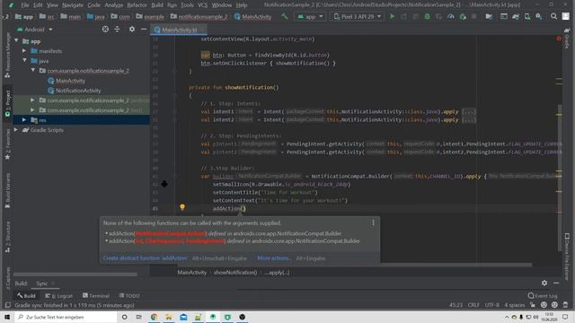 Android Tutorial - NOTIFICATION - 2020 - Part2: Add Action Button to Notification (Kotlin) - German смотреть онлайн