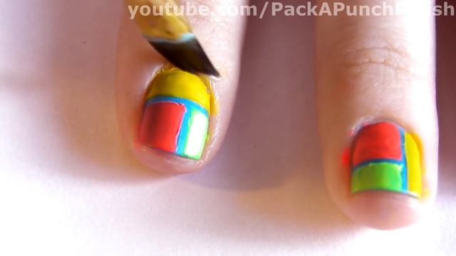 Neon Color Block Nail Art Tutorial смотреть онлайн
