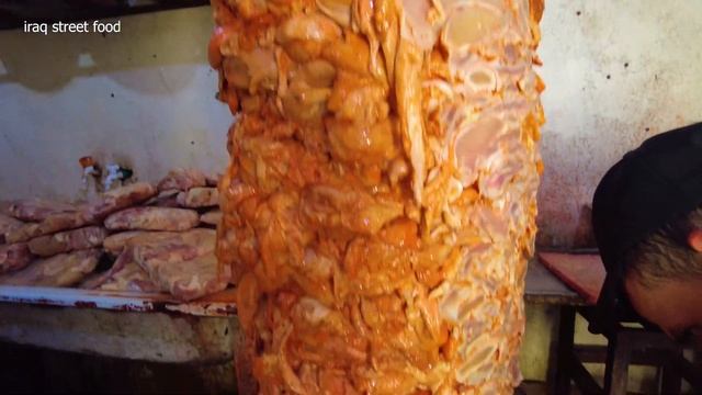Iraqi Food Made Chicken Shawarma On Wood
