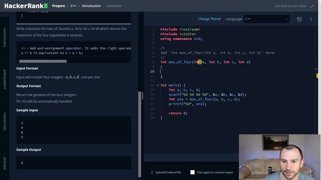 Решение задач 1—10 по теме «C++» с сайта hackerrank.com смотреть онлайн
