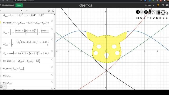 Pikachu Drawing using Desmos! | DESMOS ART | Jubayer's Multiverse смотреть онлайн