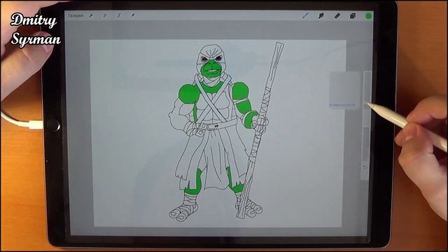 IPad Pro, How To Draw Ninja Turtles, Donatello, Как нарисовать черепашек ниндзя