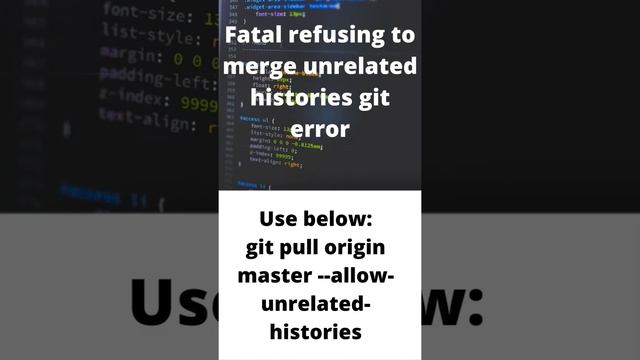 Fatal refusing to merge unrelated histories git error смотреть онлайн