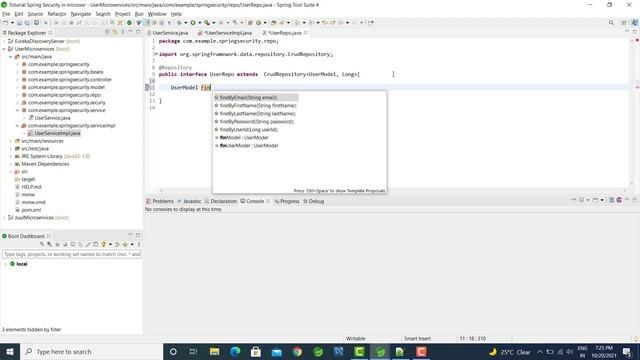 10. Microservices and Spring Security - Implement loadUserByUsername from SpringSecurity смотреть онлайн