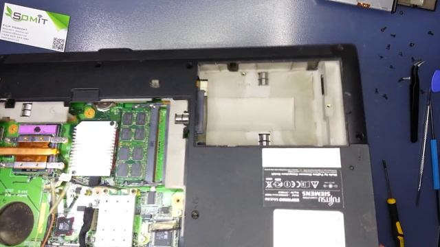 Fujitsu Siemens Esprimo Mobile V5555 disassembly and cleaning fan смотреть онлайн