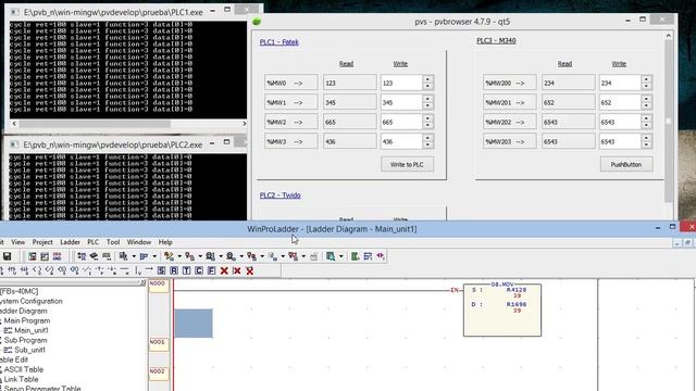 Testing multiple modbusdaemon (Modbus TCP) in PVBrowser 1/2. смотреть онлайн