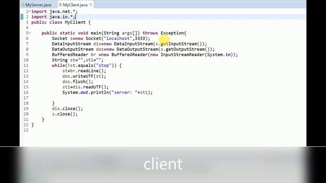 java networking - how to create chatting program between server and client смотреть онлайн