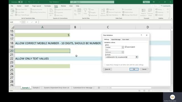 Excel Data Validation | Edu4Sure смотреть онлайн