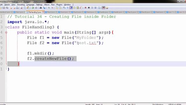 Java Programming Tutorial 34 - Creating File inside the Folder in java смотреть онлайн