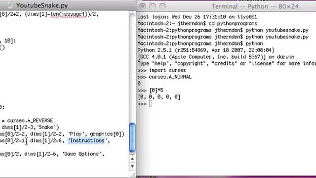 Python Curses Snake Tutorial 6: Menu Function смотреть онлайн