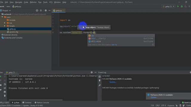 3.Network commands using python(hostname, ip adress,ping,DNS ) смотреть онлайн