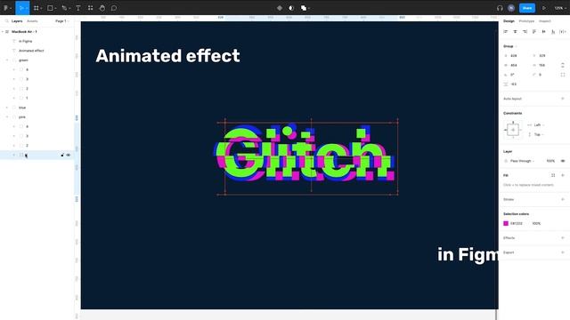 Glitch animation effect in Figma смотреть онлайн