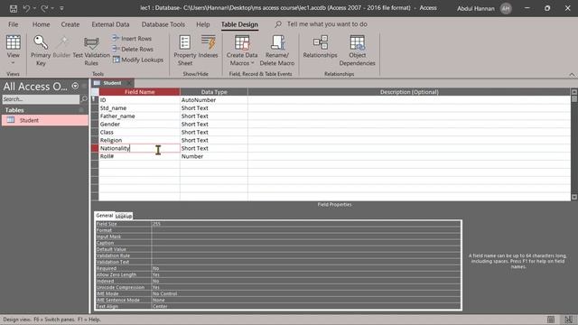 Lec - 03 - Table Customization - MS ACCESS Full Course in Hindi смотреть онлайн