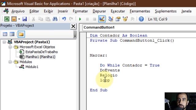 ⚙️ Macros no EXCEL: Relógio em VBA (while, range e time) смотреть онлайн