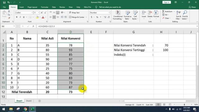 Rumus Konversi Nilai di Excel смотреть онлайн