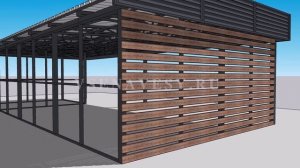 Металлический навес с хозблоком. Секреты строительства. Подробная схема монтажа своими руками.