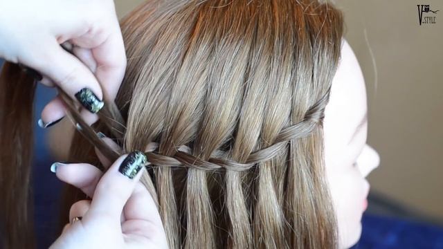 Waterfall twist. Hairstyle for any length hair смотреть онлайн