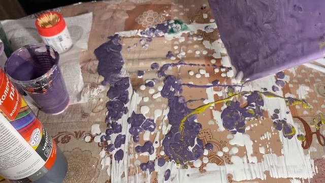 FluidArt Акриловая заливка Исправление ошибок Дополнение фона Дерево в снегу