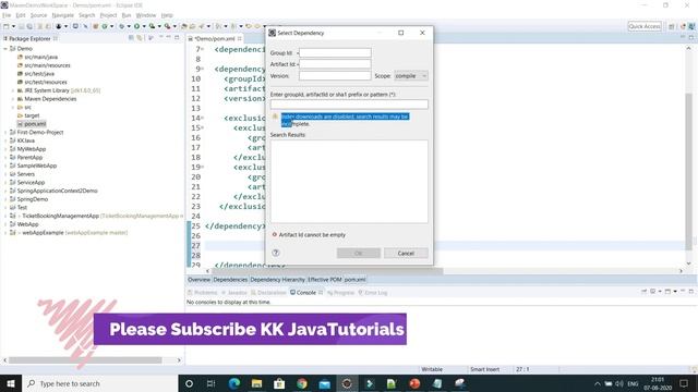 The trick to add maven dependency||Enable index downloads in Eclipse for Maven dependency search? смотреть онлайн