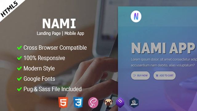 Nami App | Landing page | Themeforest Website Templates and Themes смотреть онлайн