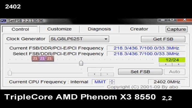 AMD Phenom X3 8550 OverClocking With setFSB [HD] смотреть онлайн