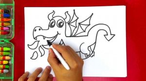 Как нарисовать ДРАКОНА маленького дракончика урок рисования