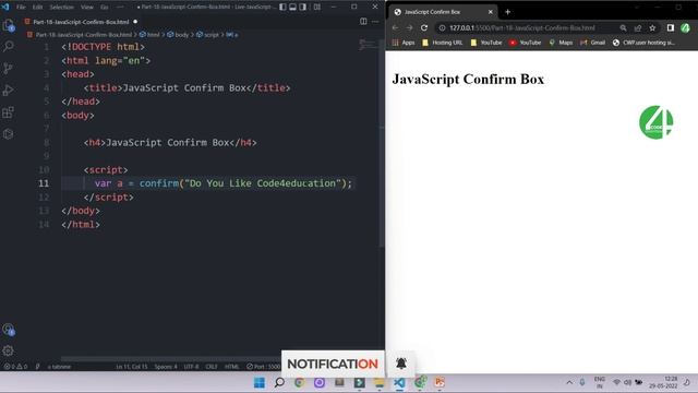 JavaScript Tutorial In Hindi | JavaScript Confirm Box Tutorial In Hindi | JavaScript In Hindi | #18 смотреть онлайн