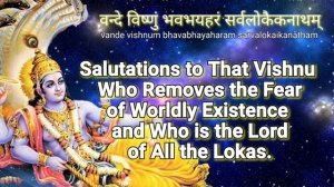 On Namo Narayana Shantakaram Bhujagashayanam Vishnu Mantra with English meaning