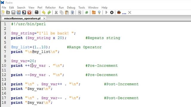 Perl Tutorial - 41: Miscellaneous Operators смотреть онлайн