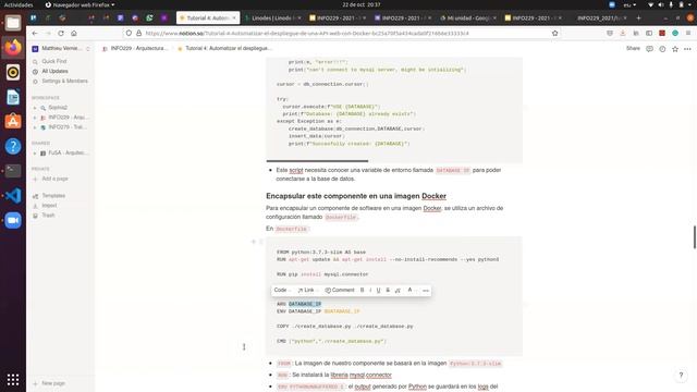 [INFO229] Desplegar una arquitectura FastAPI + MariaDB con Docker смотреть онлайн