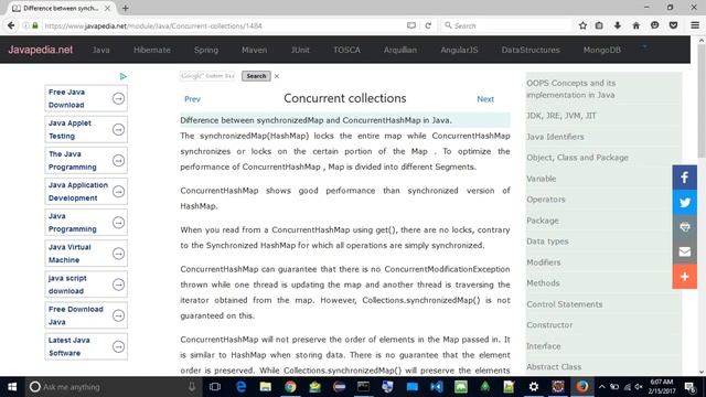 Difference between synchronizedMap and ConcurrentHashMap in Java.
| javapedia.net смотреть онлайн