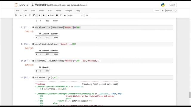 Python (Pandas):- .iloc for slicing смотреть онлайн