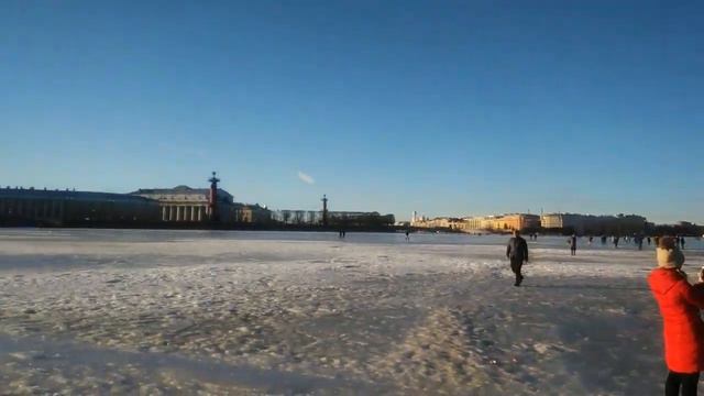Санкт-Петербург. На льду Невы у Зимнего дворца. 17.02.2019. смотреть онлайн