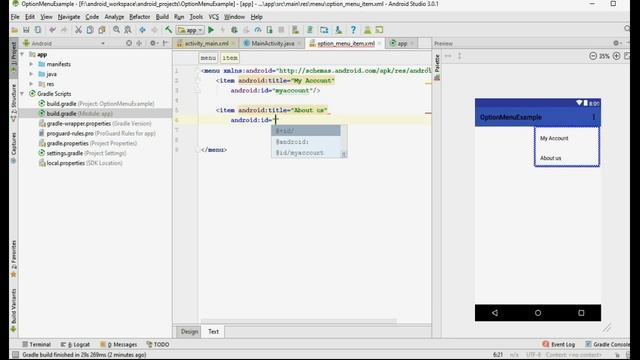 Create Simple Option Menu (Android Studio + Java) смотреть онлайн