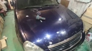 Удаление рыжиков и сколов на капоте. Покраска капота.