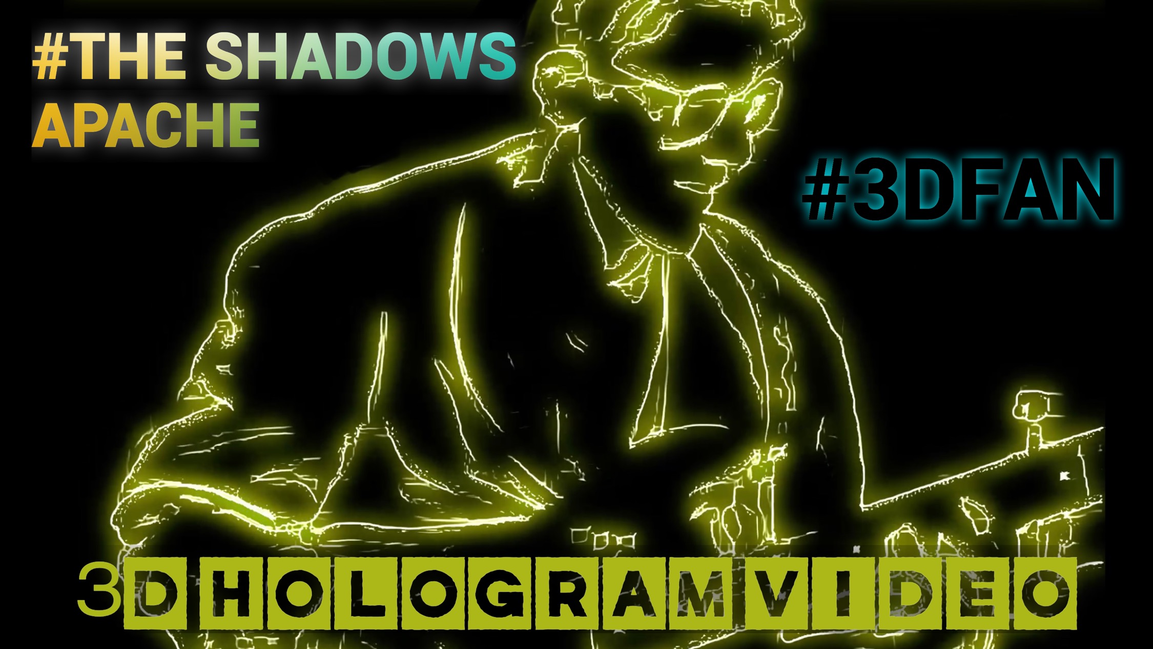 The Shadows Apache. 3D голограмма. Для 3D  вентилятора. #3dhologramfan #hologram #4k