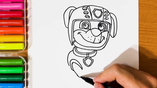 How to draw Zuma || Drawing and Coloring Paw Patrol step by step смотреть онлайн
