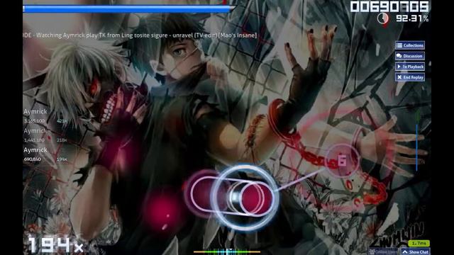 [Osu!] Unravel ( Mao's Insane ) [ 3.94* ] смотреть онлайн