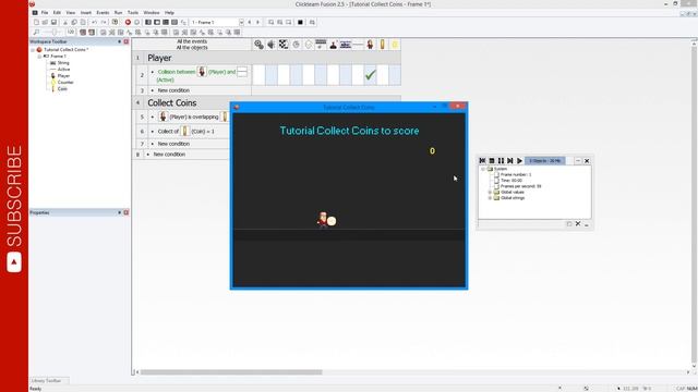 Tutorial COLLECT COINS TO SCORE (Platformer) Clickteam Fusion 2.5 смотреть онлайн
