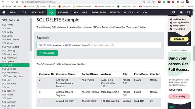 CLASS 11. SQL DELETE BY SANDEEP DALAL CSE | FROM W3SCHOOLS.COM | SQL TUTORIAL FOR BEGINNERS смотреть онлайн
