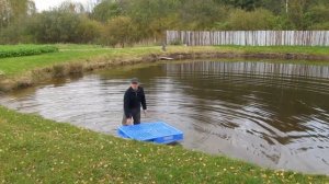 Самодельный земснаряд, всё готово к работе.