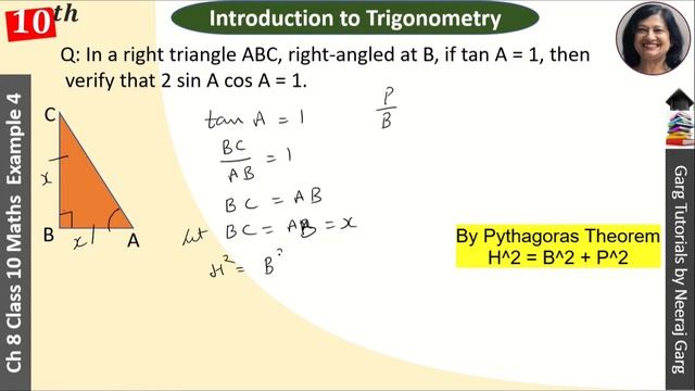 In a Right Triangle ABC Right angled at B if Tan A = 1 then verify that 2 Sin A Cos A = 1 смотреть онлайн