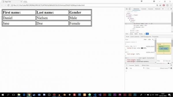 25: Table In HTML and CSS | How To Create Tables | Learn HTML and CSS | HTML Tutorial | CSS Tutoria