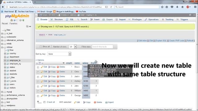 Copy data from one table to another - PhpMyAdmin смотреть онлайн