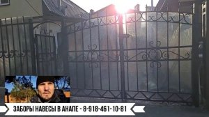 Забор из профтрубы и поликарбоната с кованными элементами , распашные ворота, калитка.