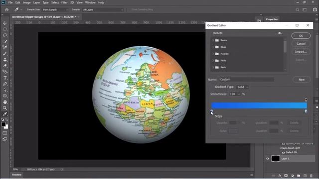 TURNING MAP INTO GLOBE USING PHOTOSHOP CC 2020 смотреть онлайн
