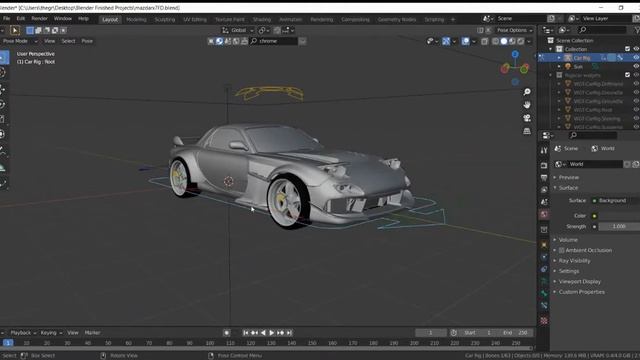 Mazda RX7 FD 3D Model смотреть онлайн